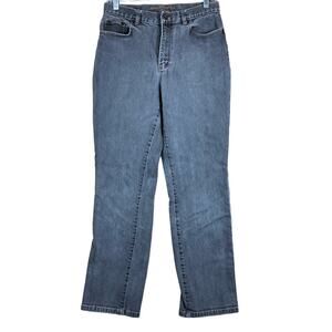 Lauren Jean Company Womens Jeans Black Premium Denim Straight Leg Stretch 8